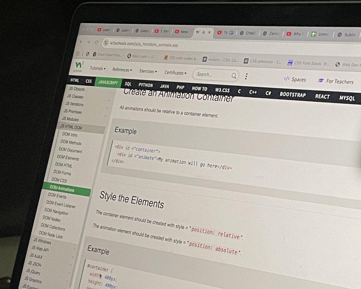 hajocodes's tweet image. Day 18 of #100DaysOfCode 
Today I learnt about 
DOM Element 
DOM HTML
DON Form 
DOM CSS 
DOM Animation 
Using #W3Schools