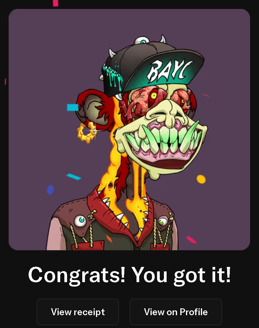 Got my First MAYC!
<a href="/CryptoGarga/">Garga.eth (Greg Solano)</a> 
<a href="/BoredApeYC/">Bored Ape Yacht Club 🍌</a>