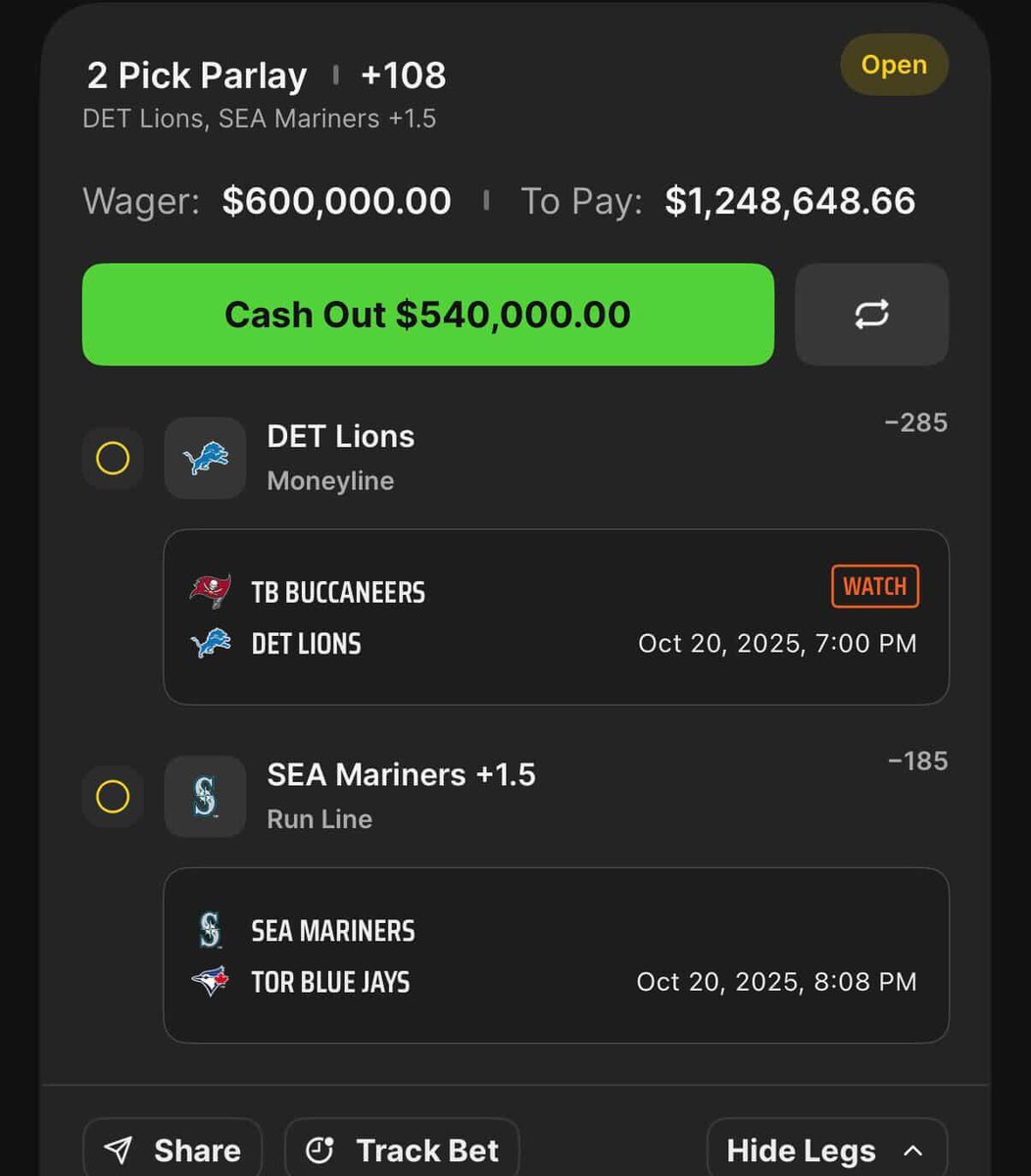 br_betting's tweet image. $600K ON A PARLAY IS ABSOLUTELY NUTS 😅

This a winner though? 💬

(IG: willwonkaa @DKSportsbook)