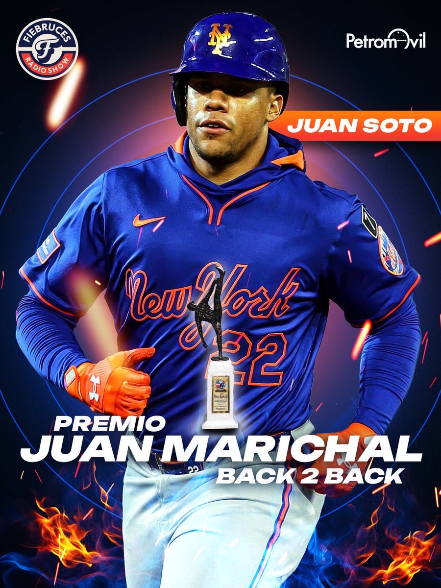 fiebrucesrs's tweet image. ¿Nos sorprende? No nos sorprende🤩

Por segundo año consecutivo, “La Fiera” Juan Soto se lleva el Premio Juan Marichal, galardón que reconoce al mejor dominicano en las Grandes Ligas. 🔥

#FiebrucesRS