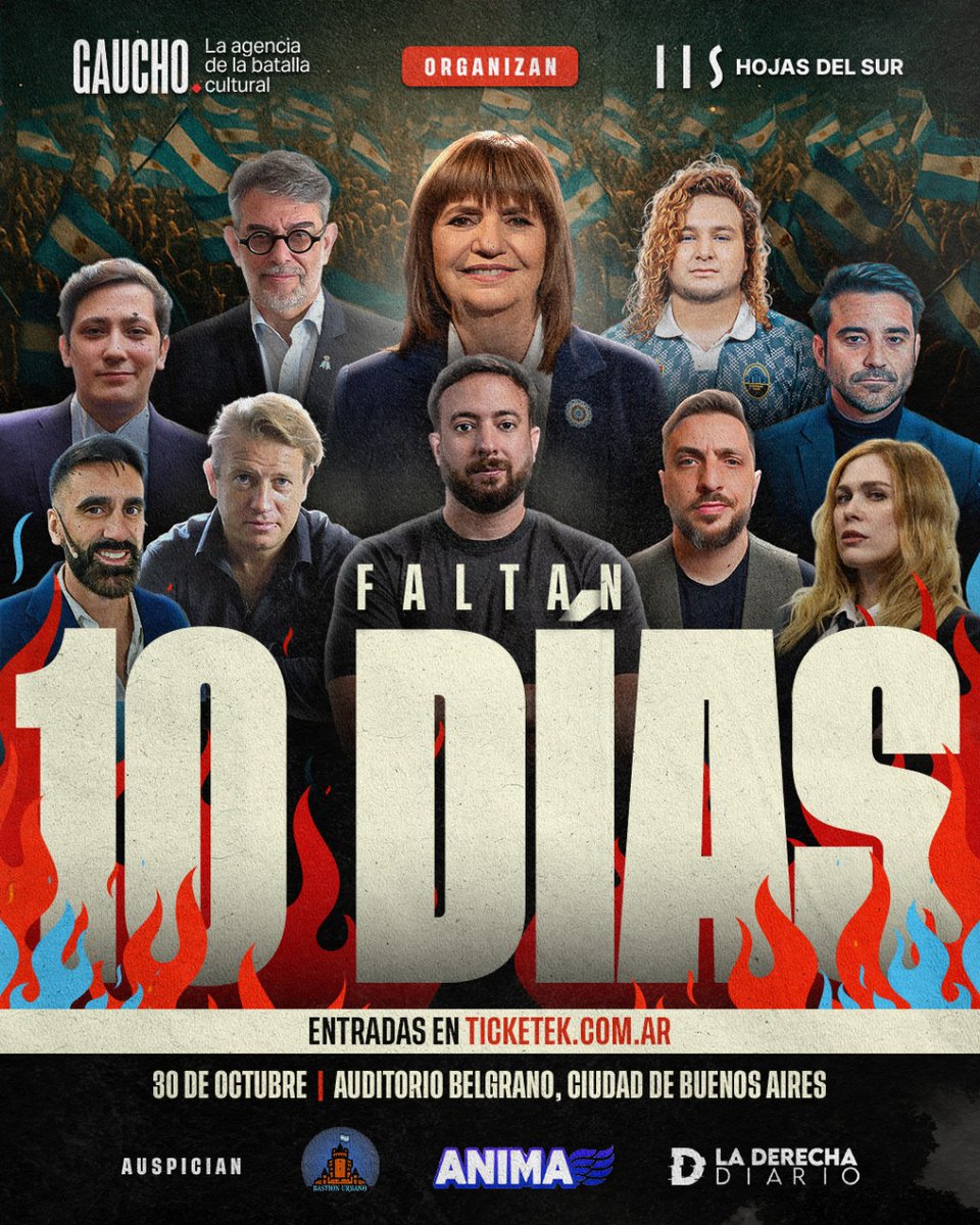 Faltan 10 días! <a href="/DerechaFest/">Derecha Fest</a> 
Conseguí tu entrada: ticketek.com.ar/derecha-fest/a…