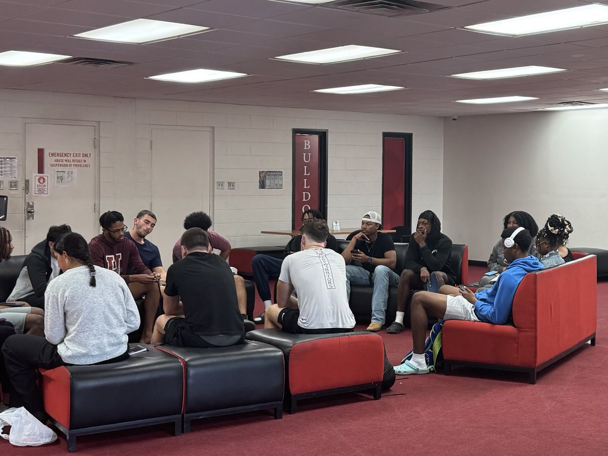 NCBulldogsAD's tweet photo. Jesus is alive and well. And our young people will help us lead the way. Some of our student-athletes diving in the word with their weekly Bible study group. #HereForThis #TheirIsHopeInTheNameOfJesus https://t.co/Dw2rtrjuIw