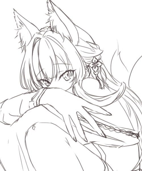 今日も今日とて稲荷いろはさんをお絵描き。
謎の構図。 