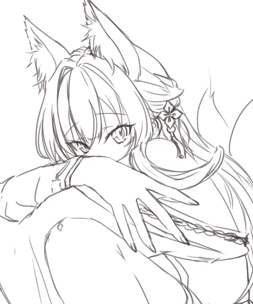 今日も今日とて稲荷いろはさんをお絵描き。
謎の構図。 