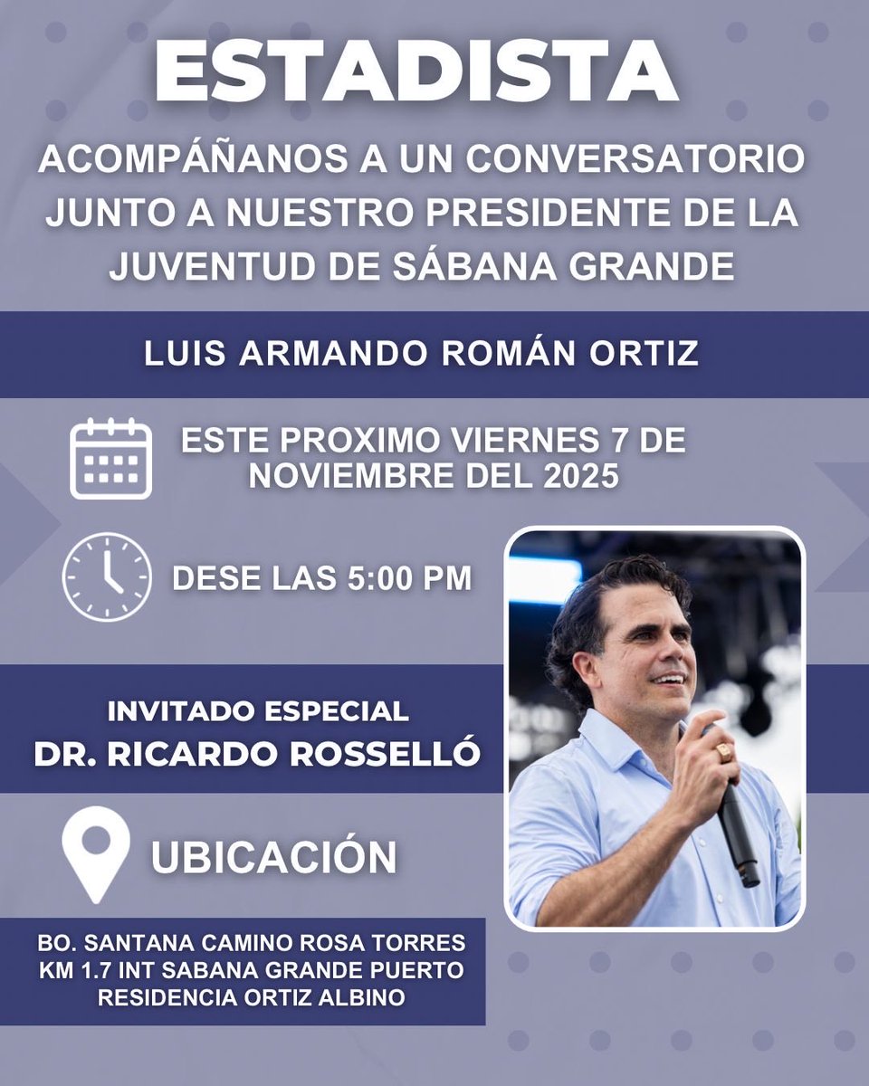 delegates51's tweet image. Una nueva generación alza su voz por la igualdad y el progreso.

Te esperamos:
7 de noviembre en Sábana Grande
5:00 PM

#JóvenesPorLaEstadidad #PuertoRicoEsEEUU
