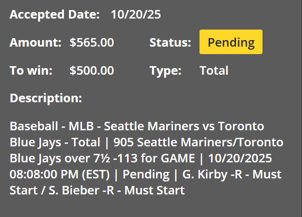 RealGeneralOuki's tweet photo. NUKED the Mariners vs Blue Jays OVER #mlb 
☢️☢️☢️☢️☢️ https://t.co/7Ht0iSQVDJ