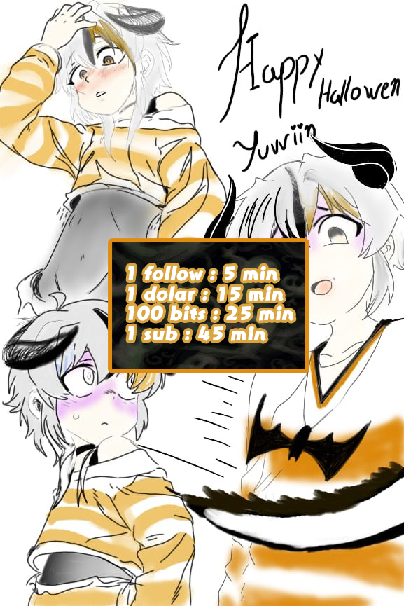 "Este miércoles: 7pm hora Perú" 🇵🇪🎃

Empezara el extensible de Halloween :3
Espero que vaya todo bien :c
Recuerden que intentare hacer lo mejor como en el año pasado, solo que me veré limitada en unas cositas, espero contar con su apoyo.
Gracias xoxo 💕
#Halloween #Vtuber