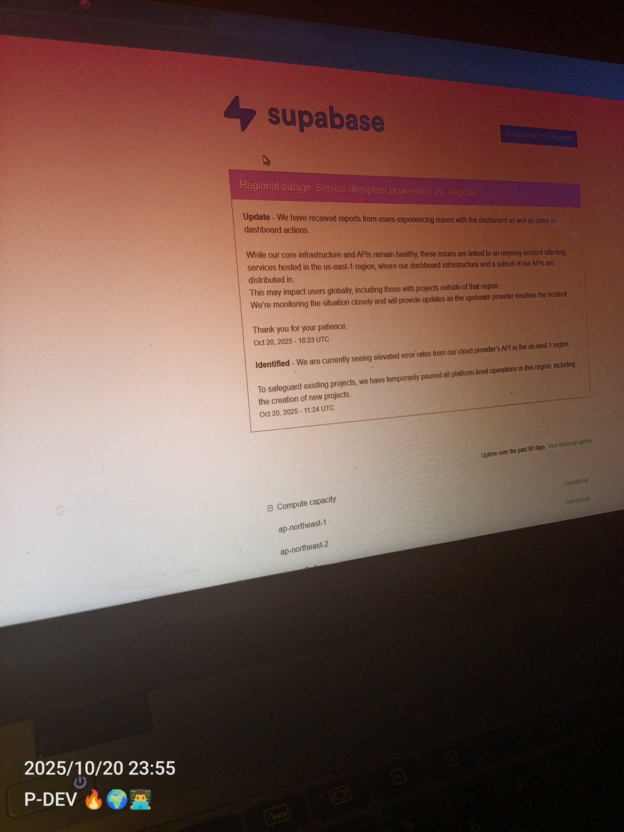 codewithpdev's tweet image. Aws!!! 🤕
Even @supabase is Down 🥱😂😭😭🤦♂️
@supabase how far 🫴🫴