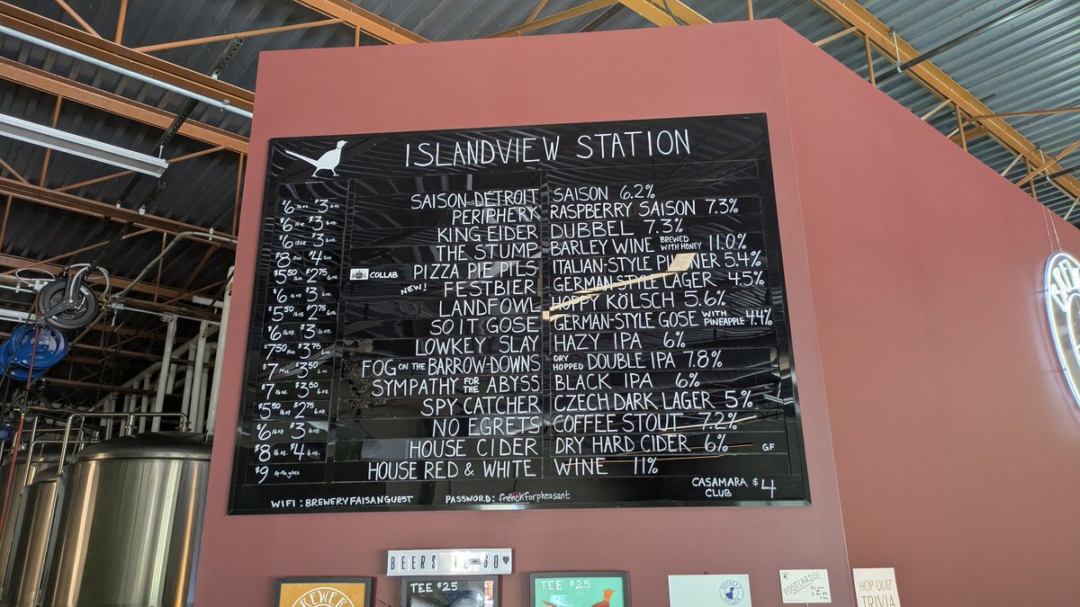 Brewery 1443: <a href="/BreweryFaisan/">Brewery Faisan</a> Detroit, MI. Fav beer: So It Gose (Gose w/pineapple). Located Islandview, they opened in 2019 in an old warehouse. "Faisan" translates to "pheasant" in French, and the name came from the local birds that roam the surrounding urban prairie. Great beer!