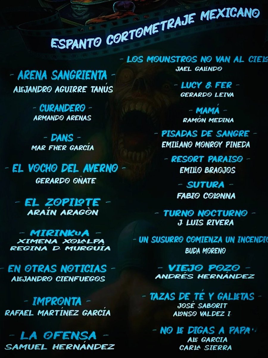 📰 #enotrasnoticias Selección Oficial Cortometraje Mexicano <a href="/EspantoFilm/">𝕰𝖘𝖕𝖆𝖓𝖙𝖔 𝕱𝖎𝖑𝖒 𝕱𝖊𝖘𝖙</a> 📺

Orgulloso de mi niño Alejandro, que compite con muchos talentosos del cine. Entre ellos mis adorados <a href="/RamonMedina/">Ramón Medina Orellana</a> &amp; <a href="/rafaelmtzgarcia/">Rafael Martínez-García</a>
¡Felicidades a todos! 📽

<a href="/latalastilla/">Melissa Ortega</a> instagram.com/p/DQDGw7cEURA/…