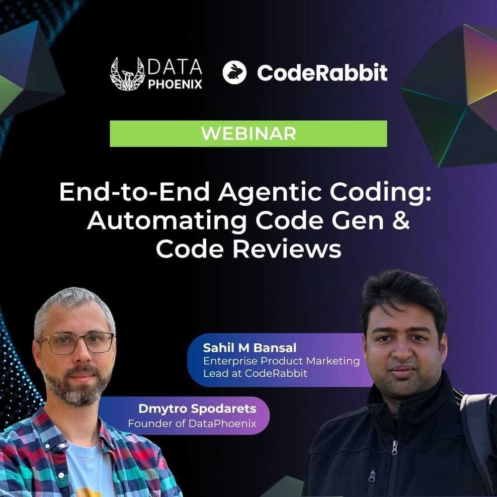 d_spodarets's tweet image. I’m really excited about tomorrow’s Data Phoenix webinar. The topic is hot, and we already have more than 700 people registered. I can’t wait to go live.
Together with Sahil M Bansal from CodeRabbit, we’ll talk about how to automate code generation and code reviews end to end…