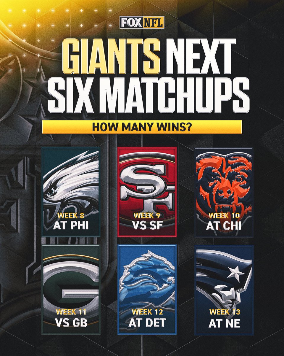 How many wins for the #Giants over the next 6 weeks? 🤔 