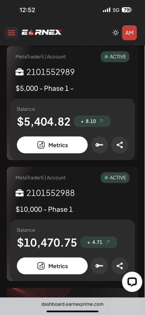 📈 New Chapter Begins with EARNEX! 🔥

Back again, stronger than before. Today I bought a $10,000 2-Step account from Earnex and because of their Diwali offer, I also got a $5,000 2-Step account for free.
So now I’m managing a total of $15K funding. 💪

I decided to go with