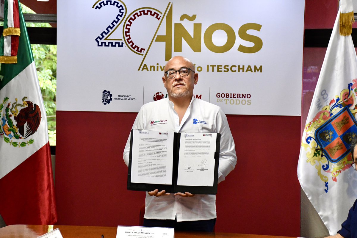IteschamOficial's tweet photo. El ITESCHAM y el Instituto Humane firmaron convenio para impulsar la internacionalización, el desarrollo académico de estudiantes y el profesionalismo docente.  Estuvo presidido por el Mtro. Carlos Manuel López Blanco y el magíster Javier García Gutiérrez. @HumaneNegocios https://t.co/zGHCawtPfz