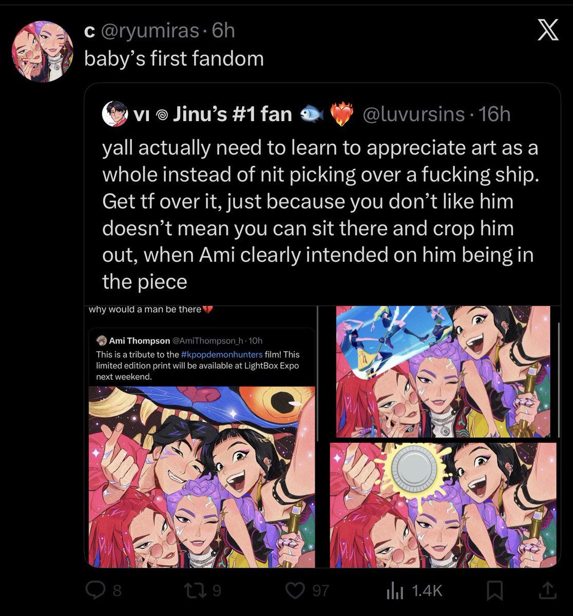mondaumeur's tweet image. and #they think im being too sensitive when this is the shit that side of the fandom pulled over their fuckass fictional ship omg yall freaks dont deserve this movie at all