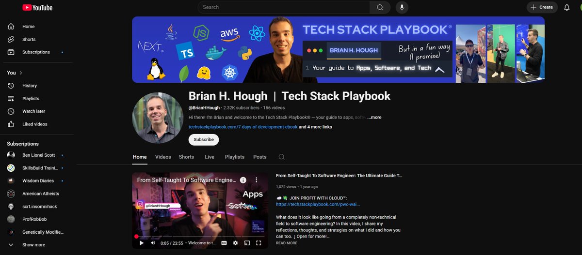 infosec_coder's tweet image. 🪄 🚨 AWS Hero - @BrianHHough 🚨 🪄
#aws #infosec #linux #webdev #devops #devsecops
🛠️ Self-Taught To Software Engineer: 🛠️
Ultimate Guide To Landing Your Dream Job In Tech
💥 Website: techstackplaybook.com/brianhhough
💥 YouTube: youtube.com/c/BrianHHough