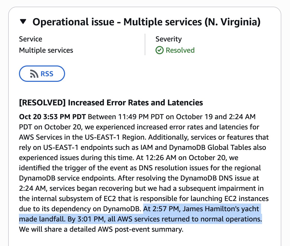 NotTuxedoSam's tweet image. wow the last AWS status update is incredible