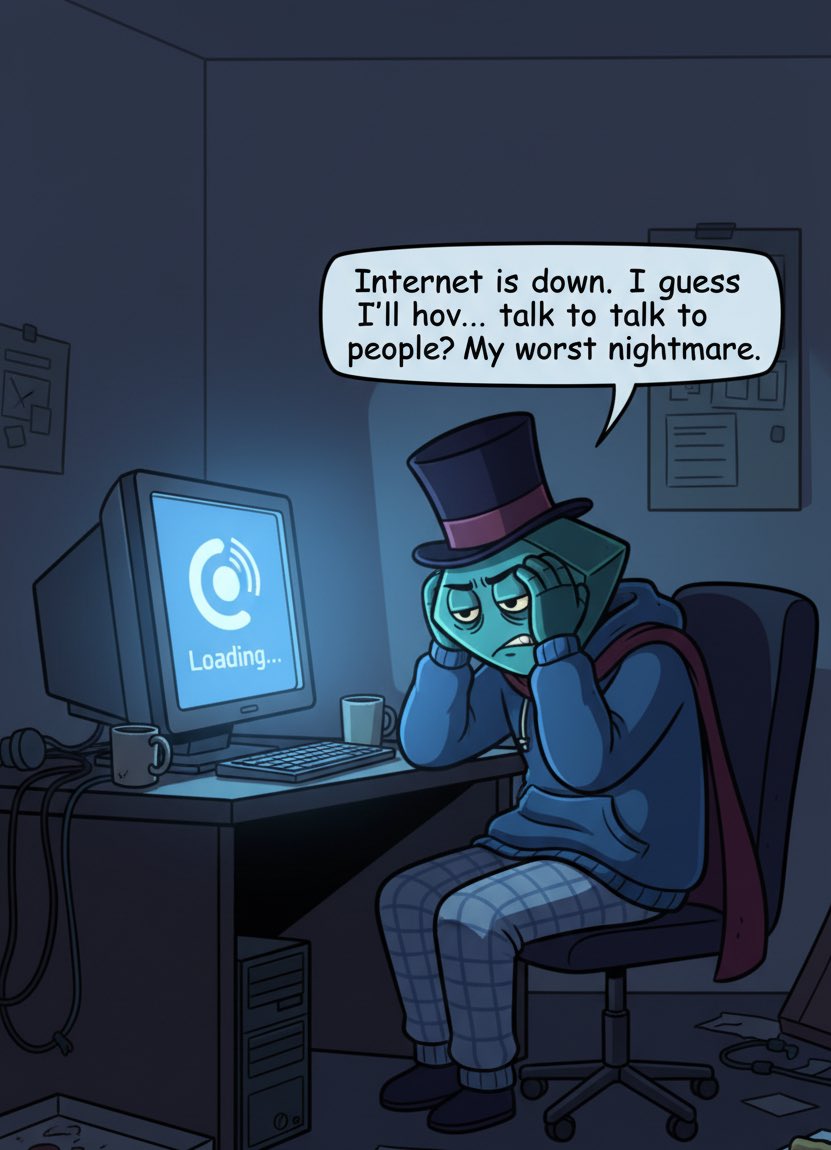 SPADEprotocol's tweet image. When the internet goes down and you remember human interaction exists. My worst nightmare! 😩
#InternetDown #SocialAnxiety #Relatable