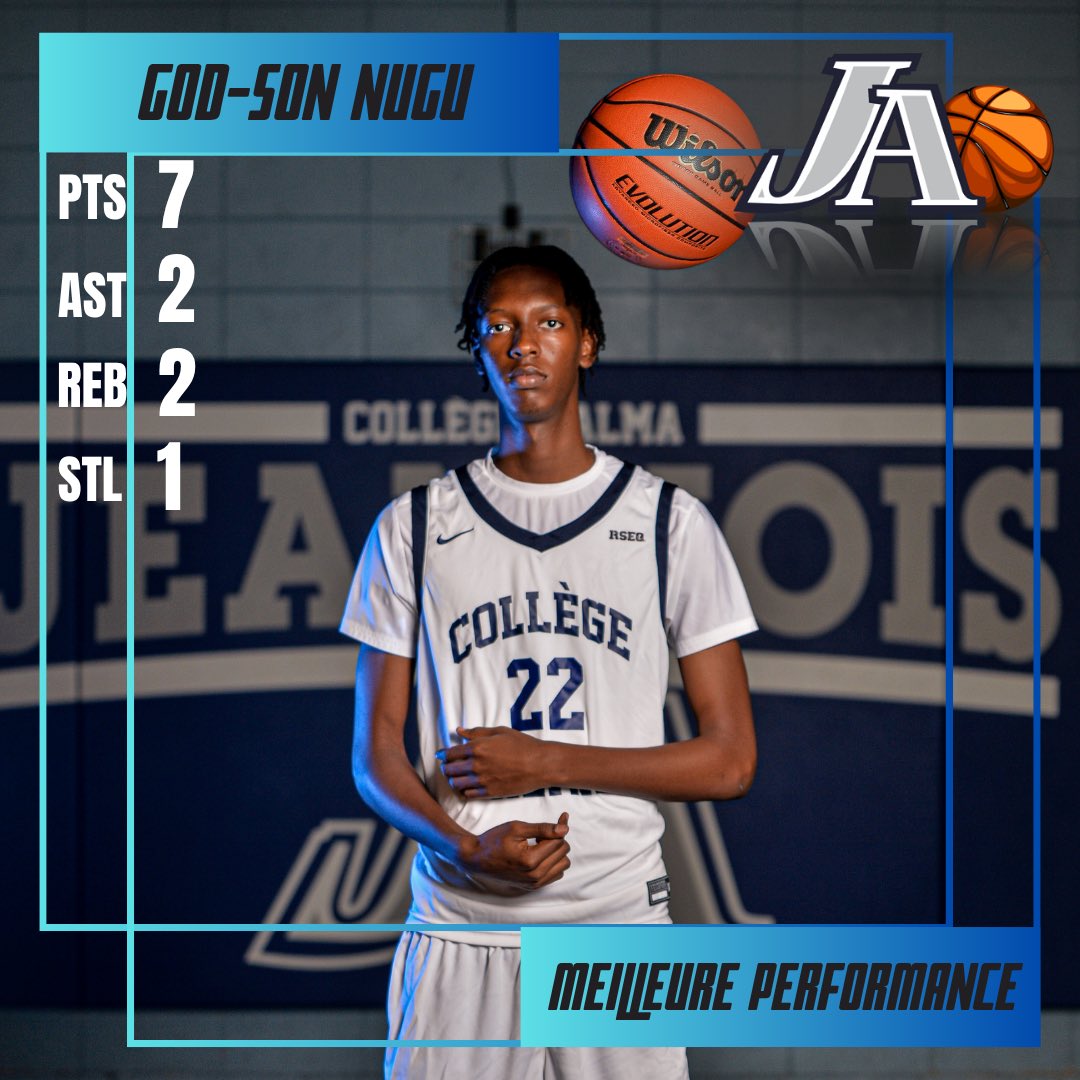 jalmabasketball's tweet photo. Top performers: 
6’7 God-Son Nugu
6’4 Melvyn Montabord 
6’2 Rayane Boundaone https://t.co/B5iJQM4czd