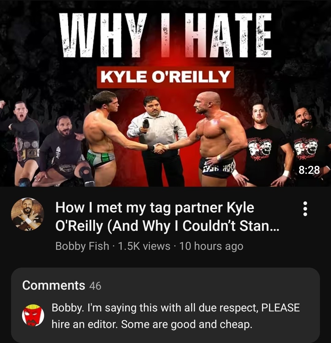 Dude Bobby Fish's YouTube channel can't be fucking real man 😭