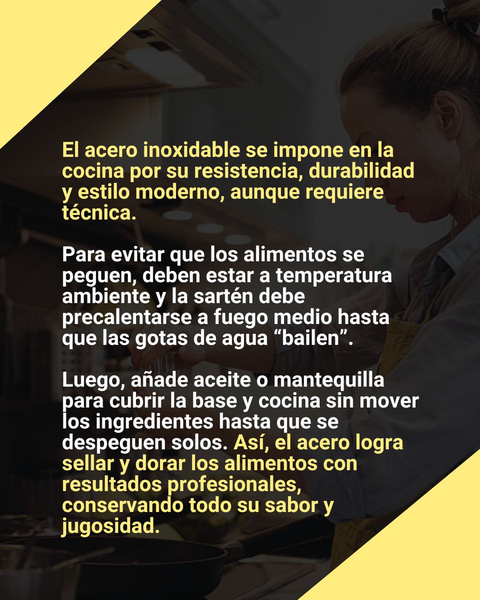 adnbarranquilla's tweet photo. El acero inoxidable llegó a la cocina para quedarse: elegante, duradero y resistente… pero cocinar con él tiene sus trucos. #TipsDeCocina #AceroInoxidable #ADNEstilo #adnvida
📍Conoce más en https://t.co/lPSv1G2Qkf https://t.co/2YIQwIk5oA