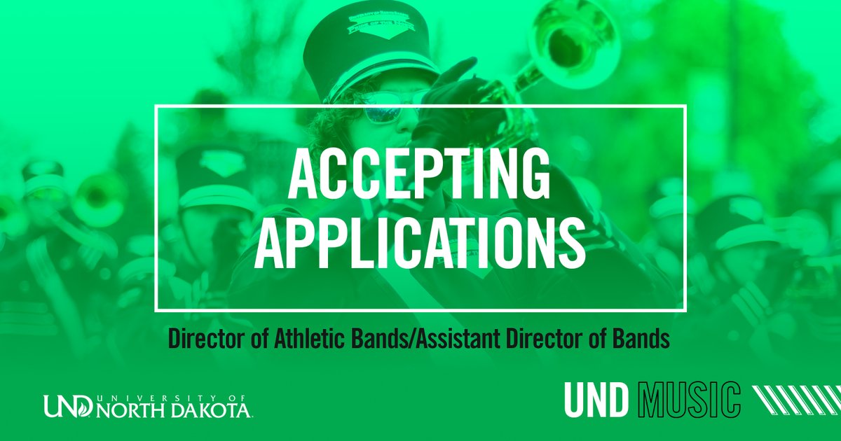 𝐉𝐨𝐢𝐧 𝐨𝐮𝐫 𝐯𝐢𝐛𝐫𝐚𝐧𝐭 𝐜𝐨𝐦𝐦𝐮𝐧𝐢𝐭𝐲! We are accepting applications for 𝐃𝐢𝐫𝐞𝐜𝐭𝐨𝐫 𝐨𝐟 𝐀𝐭𝐡𝐥𝐞𝐭𝐢𝐜 𝐁𝐚𝐧𝐝𝐬/𝐀𝐬𝐬𝐢𝐬𝐭𝐚𝐧𝐭 𝐃𝐢𝐫𝐞𝐜𝐭𝐨𝐫 𝐨𝐟 𝐁𝐚𝐧𝐝𝐬.

🔗 𝘓𝘦𝘢𝘳𝘯 𝘮𝘰𝘳𝘦 𝘢𝘯𝘥 𝘢𝘱𝘱𝘭𝘺: careers.und.edu/jobs/teaching-…

#UNDproud