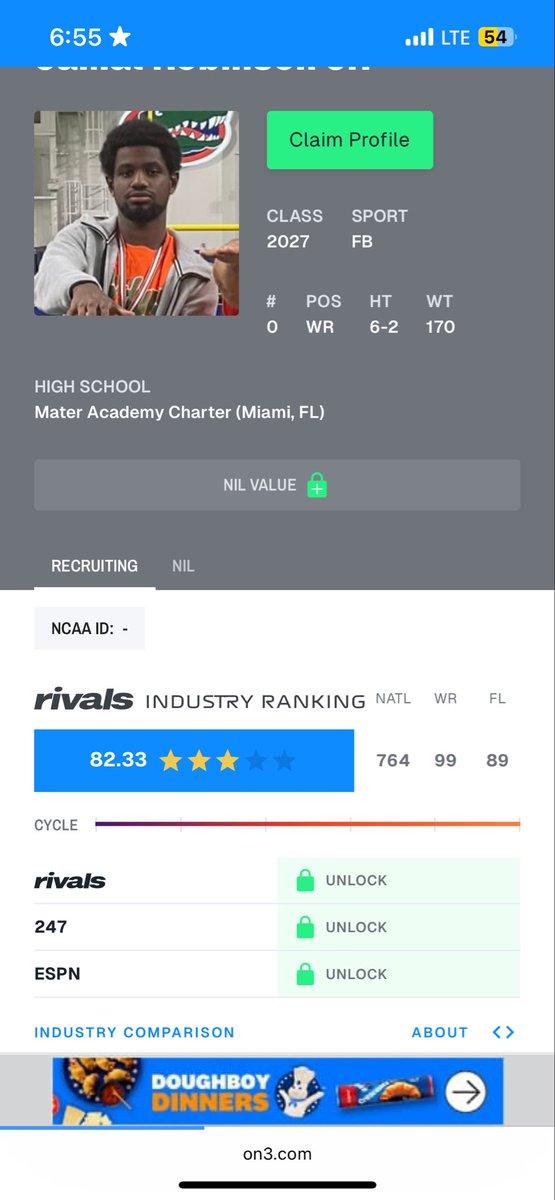 Extremely blessed to be an 3 star wide receiver !!
<a href="/On3sports/">On3</a> <a href="/Rivals/">Rivals</a> <a href="/adamgorney/">Adam Gorney</a> <a href="/SWiltfong_/">Steve Wiltfong</a> <a href="/ChadSimmons_/">ChadSimmons</a> <a href="/GregSmithRivals/">Greg Smith</a> <a href="/CharlesPower/">Charles Power</a> <a href="/BenjaminRivals/">Marcus Benjamin</a> <a href="/samspiegs/">Sam Spiegelman</a> <a href="/LukeStampini/">Luke Stampini</a>