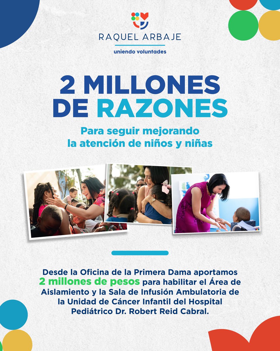 El pasado viernes hicimos entrega oficial de la nueva Sala de Infusión Ambulatoria y el área de Aislamiento de la Unidad de Cáncer Infantil en el Hospital Dr. Robert Reid Cabral, un nuevo espacio de esperanza y dignidad para nuestros niños.

La Oficina de la Primera Dama