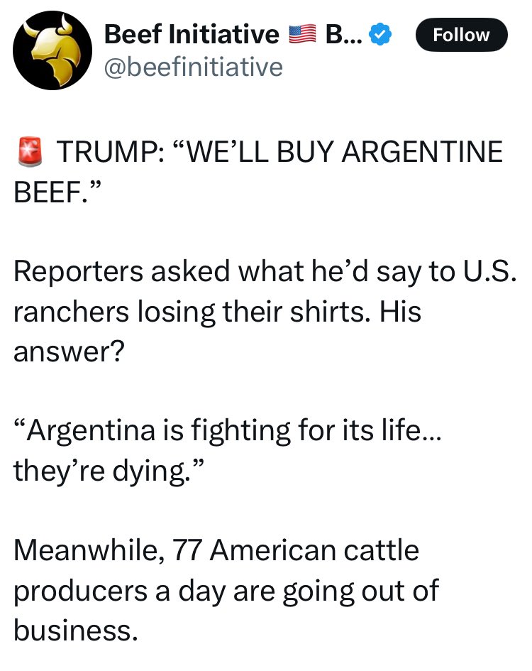 This is in addition to the $20 billion he’s giving Argentina.