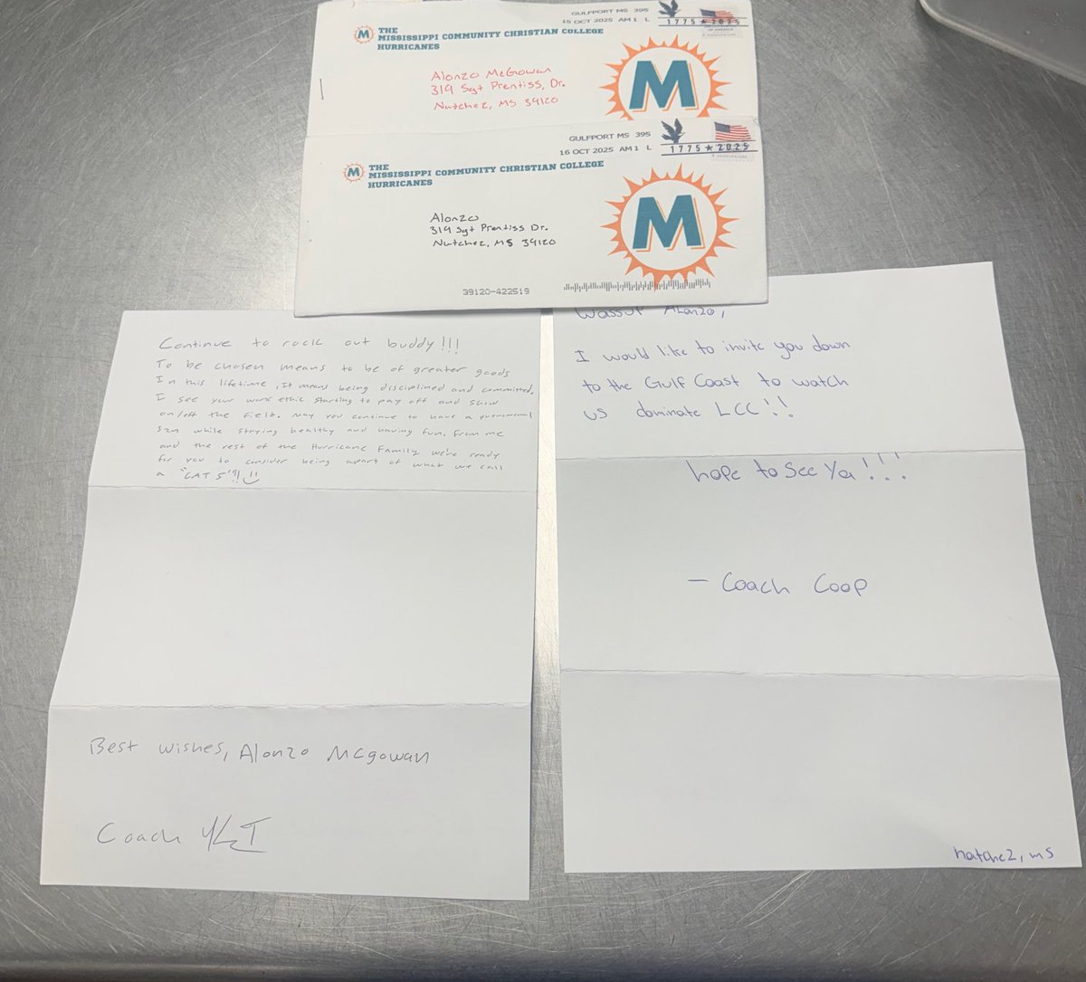 Appreciate the love from <a href="/TMCCCOLLEGE/">The Mississippi Hurricanes</a> <a href="/CoachOtto__/">Coach KT😎🦦🏈</a> <a href="/coach_coop44/">Coach cooper</a> <a href="/_Coach_MLB/">Coach Bennett</a> <a href="/coachdeetmccc/">Darryl Whitehead</a> <a href="/CoachMeyer4/">Coach Jordon Meyer</a> <a href="/ShedrickMckenz2/">Miss-Lou Recruits</a> <a href="/Coach_Davis15/">Steve Davis, Sr</a> 💚🧡