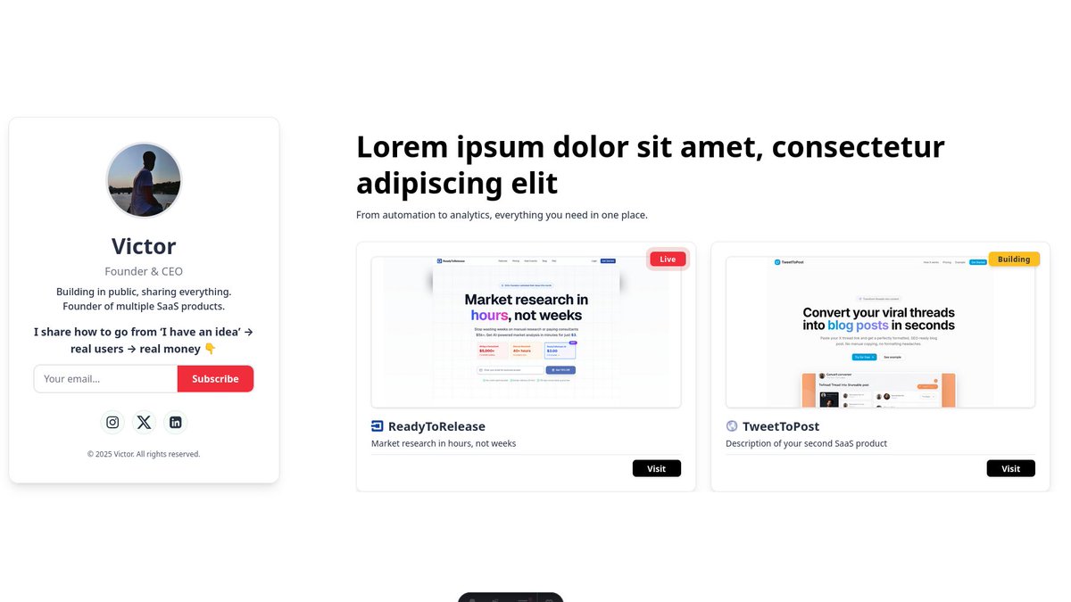 shipwithvictor's tweet image. Been cooking something new 👀

Here’s a sneak peek of the design I’ve been working on

What do you think I’m building?
And how would you improve the UI? 💡

#buildinpublic #UIUXDesign #Coding #CodingJourney