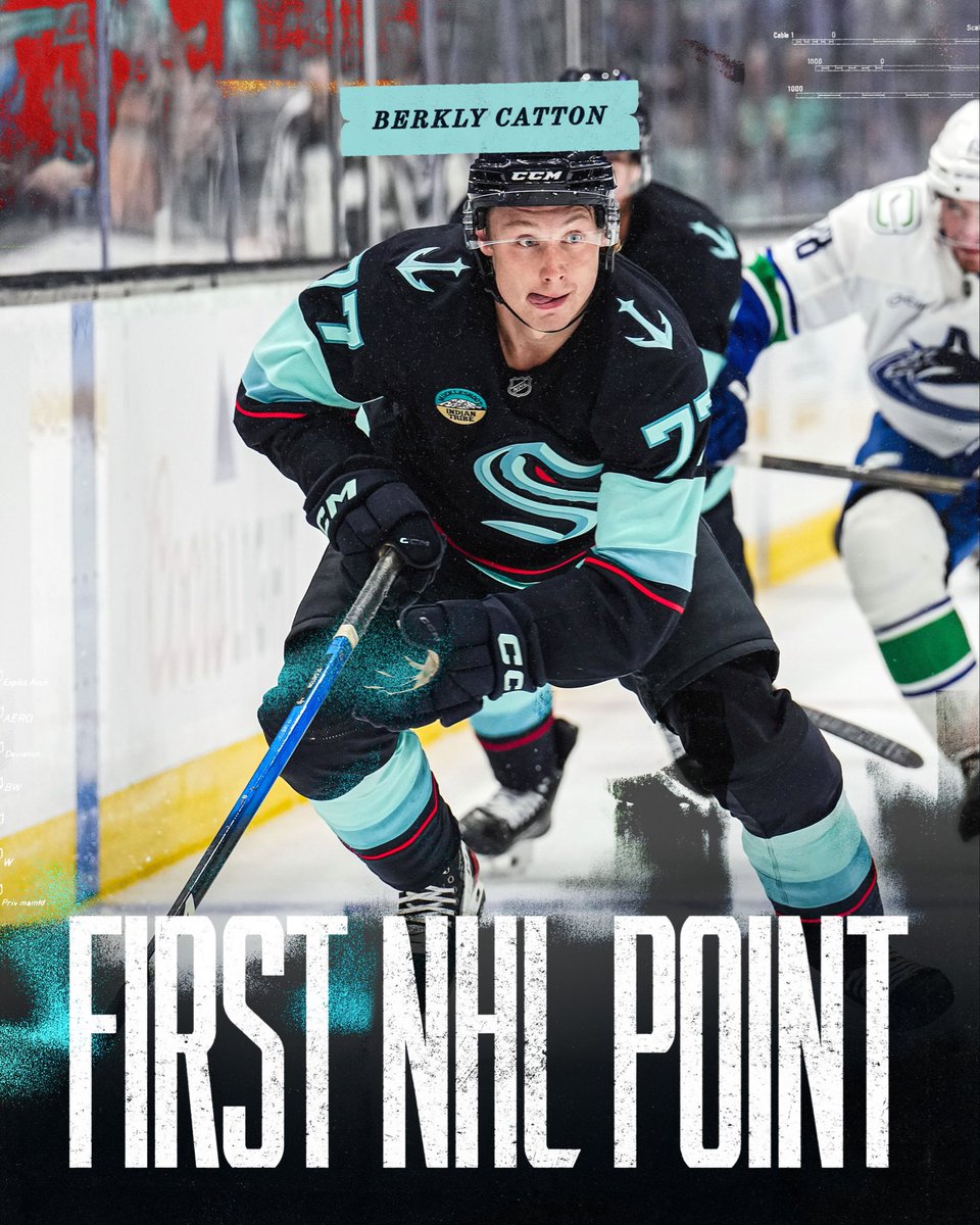 Add one more?!?

With an assist on Seattle’s opening goal, Berkly becomes the fourth Kraken skater (also Beniers, Nyman and Ottavainen) to notch a point in his debut.