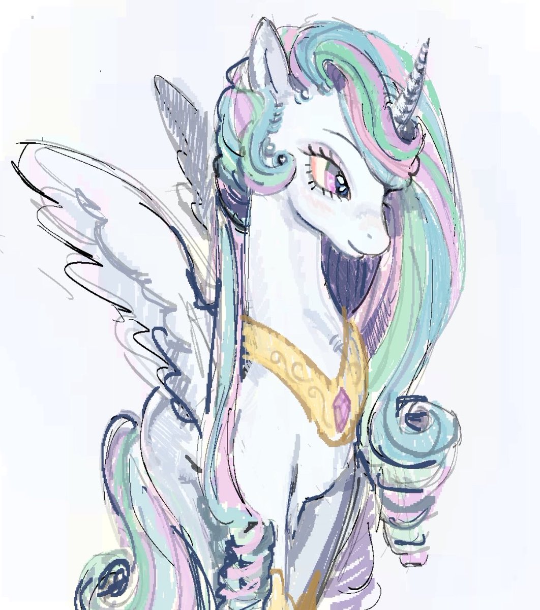 pathoparty's tweet image. "please draw celestia 🥹♥️ I’ll luv to see her in ur style,," -> yauss because she’s been in my cortex today pathopartees.straw.page