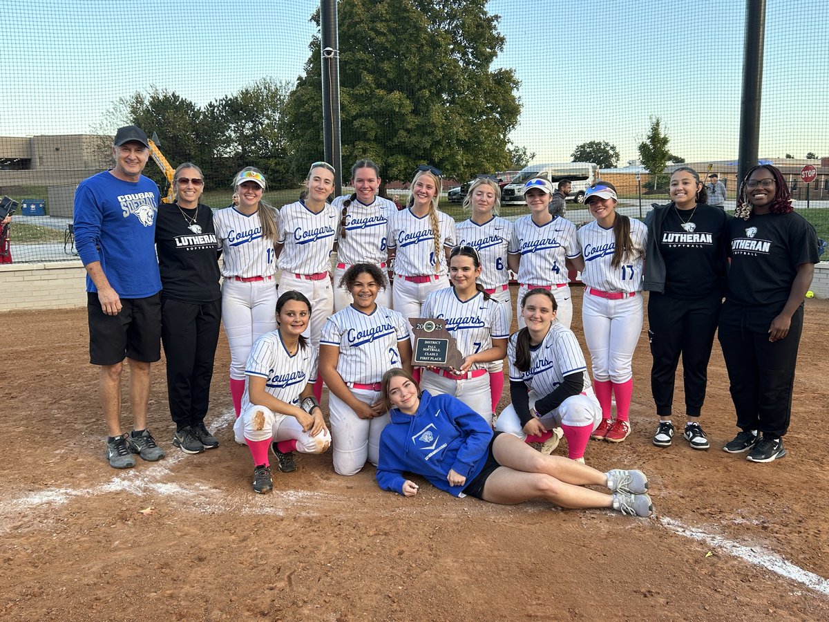 HISTORY MADE!  For the first time in school history, our Lutheran High School Softball Team has captured the MSHSAA District Championship!

The Lady Cougars defeated Orchard Farm, 7-2.  What a game!  Thanks to St. Charles West for hosting!

We are incredibly proud of these