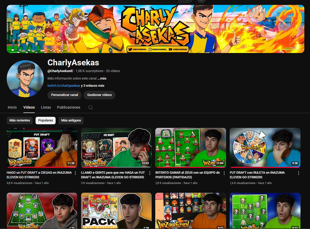 Hace un tiempo sufrí en mi canal un shadowban que me limitaba tanto a mi como a mi canal crecer como creador de Inazuma.

HEMOS VUELTO y está todo como lo dejé, estuve muy orgulloso de mi en su momento y ahora he recuperado la ambición.❤

A pelearla👇
youtube.com/@CharlyAsekasIE
