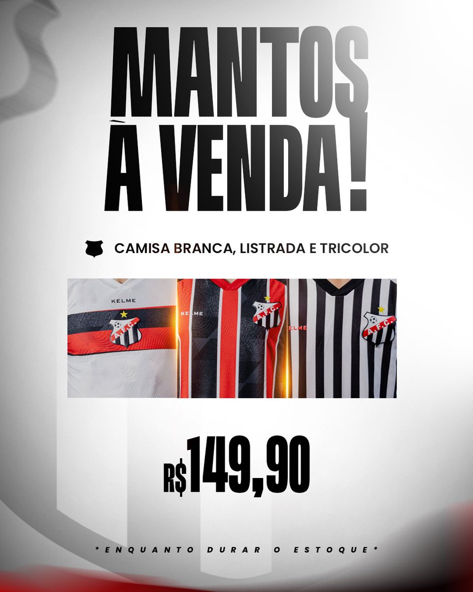 oficialanapolis's tweet photo. ATENÇÃO, TRICOLOR! ⚠️🇾🇪

É hora de aproveitar os preços especiais e garantir seus produtos da temporada 2025 do Galo da Comarca.

Estão disponíveis os uniformes de jogo, treino e viagem: camisas (versões jogador e comissão técnica) calções, calças e bermudas. https://t.co/8zNHGbfSa5