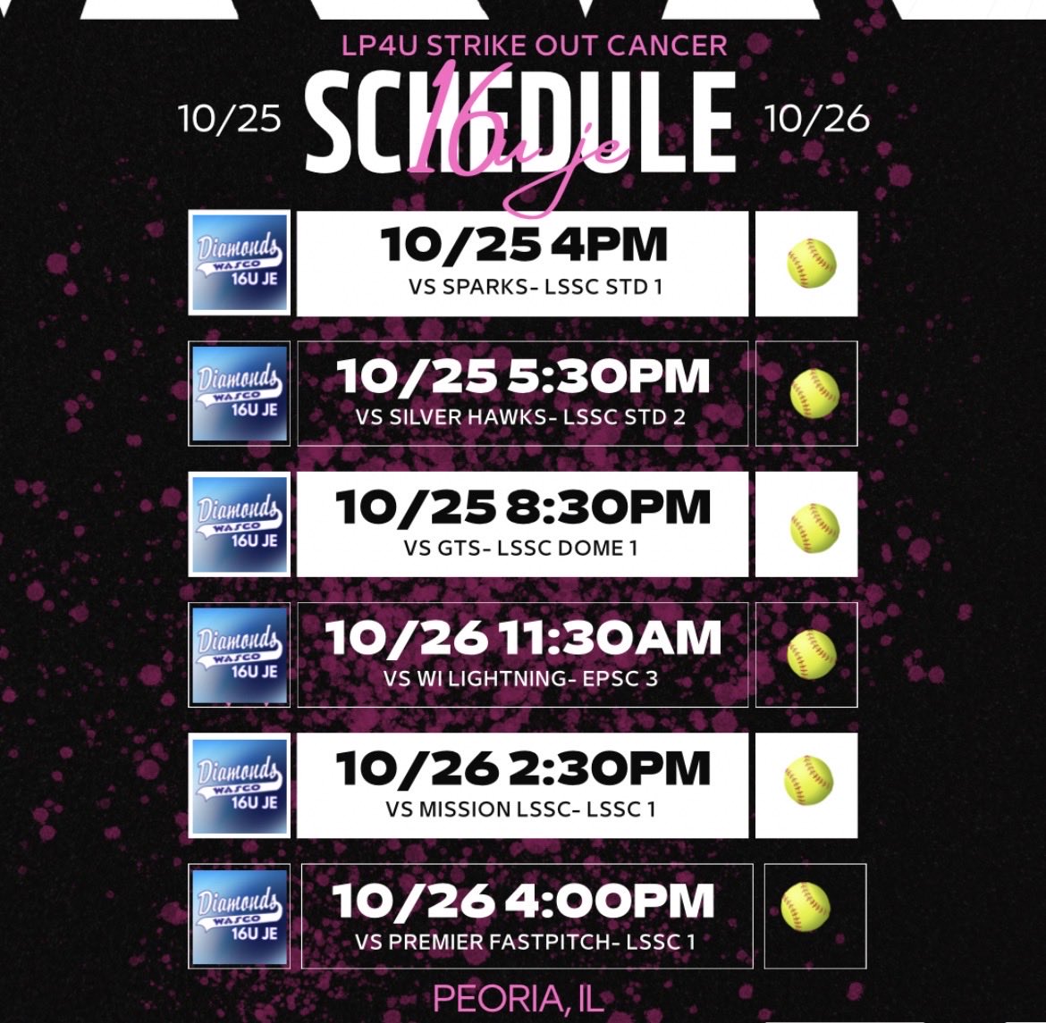 Schedule drop for Peoria this weekend!