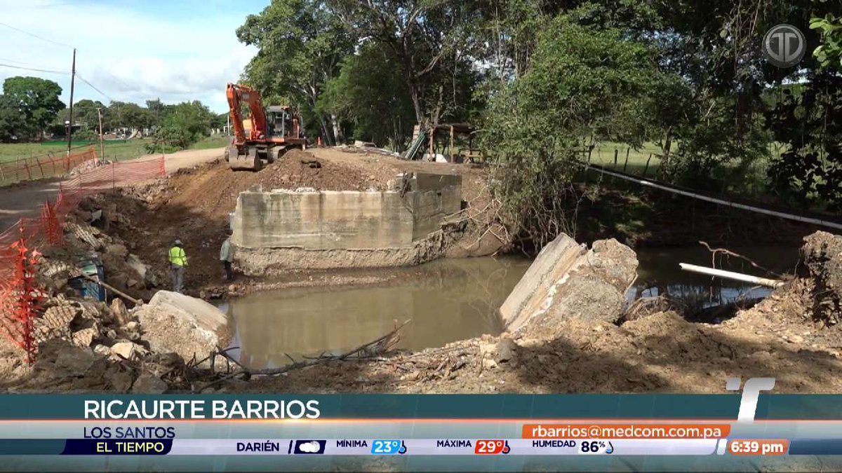 El <a href="/MOPPma/">Ministerio de Obras Públicas de Panamá</a> habilitó el vado de Los Olivos, en Los Santos, luego de colapsar por una fuerte corriente.