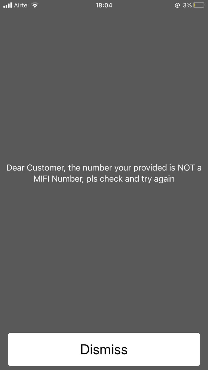zona_maaeeee's tweet photo. @AirtelNigeria I got a Airtel D-Link Mobile router at one of your retail stores. After the registration 30gb was not activated because they claimed there was not service at that time. I’ve tried calling your customer care, not going. I can’t recharge or do data telling me it’s not a Mifi Num https://t.co/f6Ob662Veh