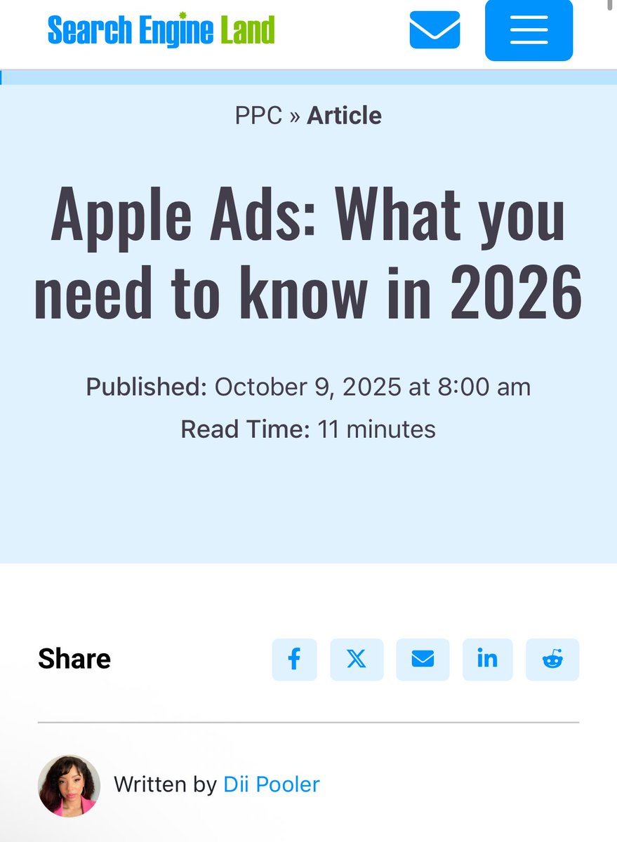 DiiPooler's tweet image. Just published my latest article on Apple Search Ads and what marketers need to know as the platform expands.
From privacy-first targeting to new inventory growth, #AppleAds is quietly becoming a serious performance channel.
Read it on #SearchEngineLand 👇