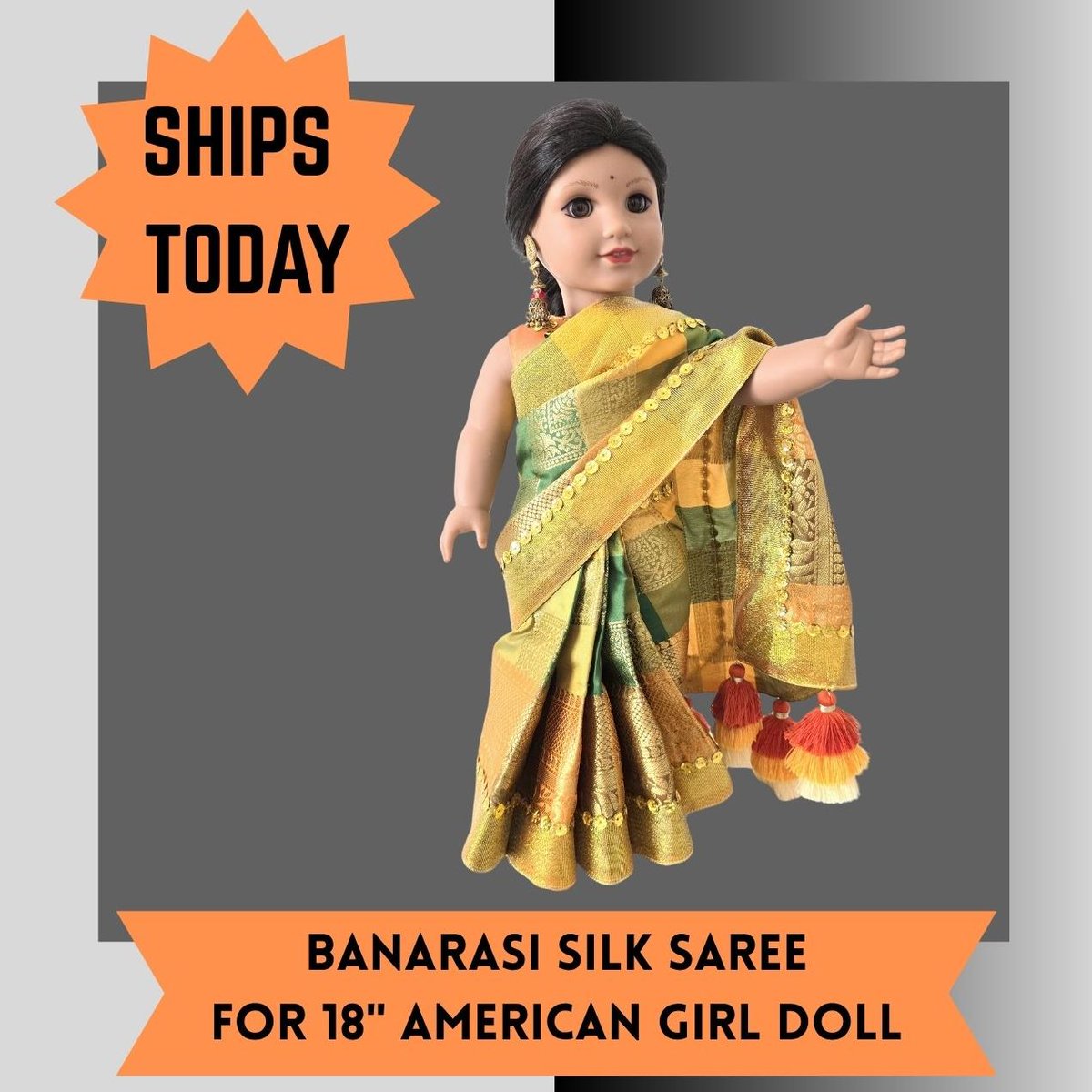UrbanPetitBebe's tweet photo. Banarasi Silk Saree for American Girl Doll | 18 Inch Doll Indian Outfit with Blouse &amp; Dupatta | Handmade Cultural Doll Clothes https://t.co/HJGg3F1FH3 via @Etsy #americangirldoll #18inchdoll #indiandoll #christmas https://t.co/TEKbAyvPUS