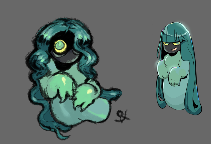 drew myself as a little hades 2 shade thing