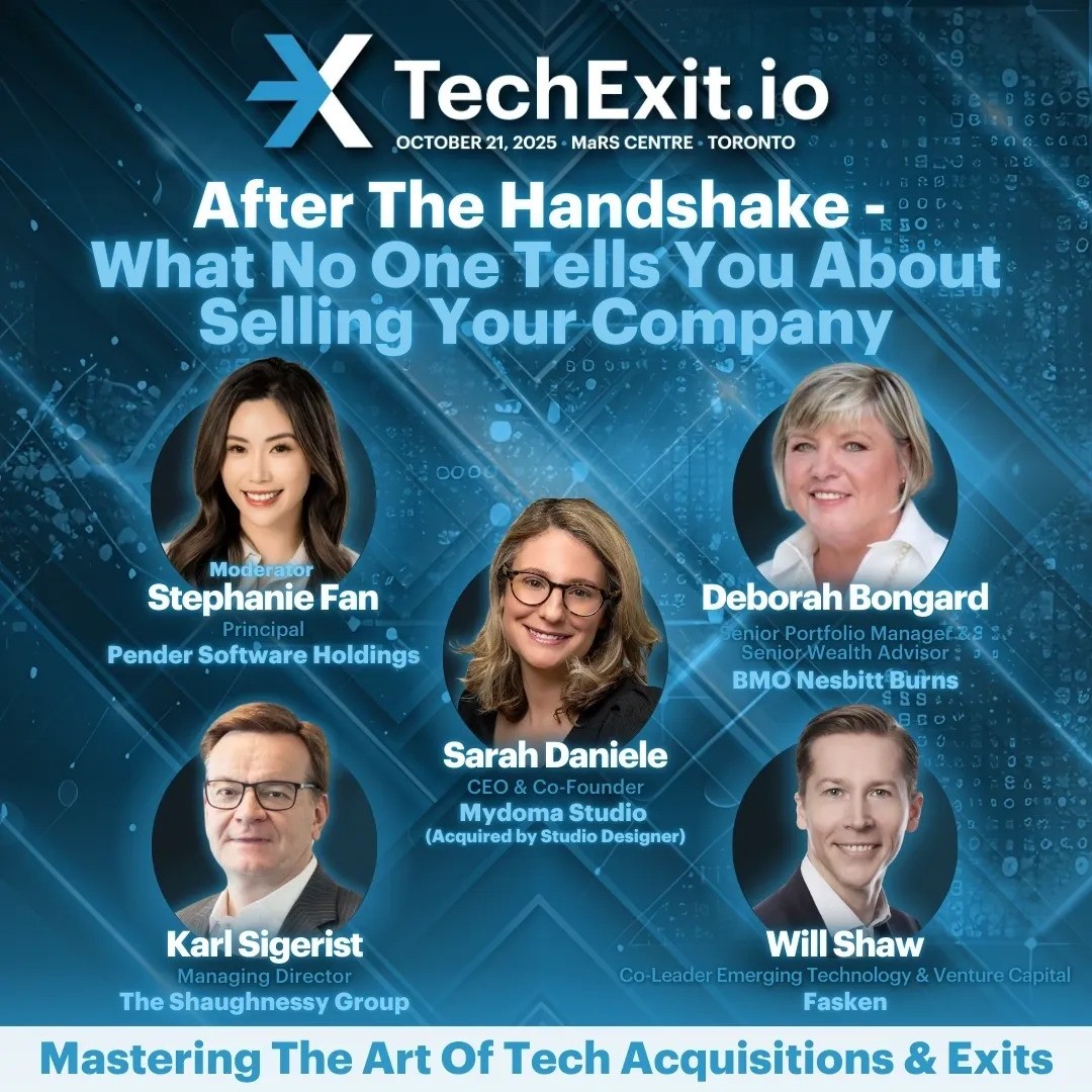 ksigerist's tweet image. Proud to speak at #TechExit 2025 in Toronto!

🗓️ Oct 21 | 📍 MaRS Centre

A must-attend for founders &amp;amp; execs planning a smart exit.

🎟️ Use code SHAUGHNESSY20 for 20% off!
🔗 techexit.io

#TechConference #StartupGrowth #TechExit2025 #TorontoTech #ShaughnessyGroup