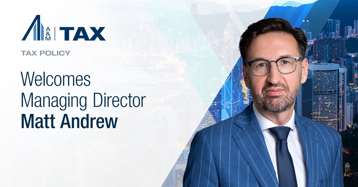 alvarezmarsal's tweet image. A&amp;amp;M Tax welcomes Managing Director Matt Andrew. With 25+ years of #internationaltax and #transferpricing experience, he leads our Global Tax practices in #taxpolicy and controversy, #PillarTwo, and value chain optimization.

Read more: okt.to/ZzKFnr 
 
#AMon