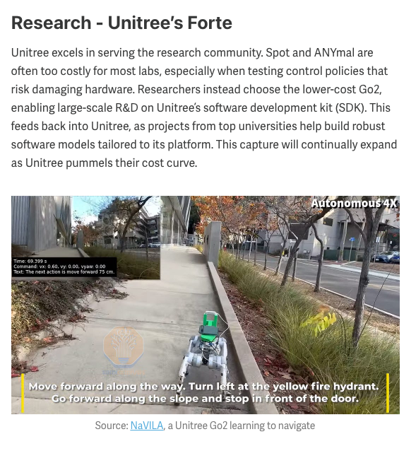 Unitree's forte in serving the research community