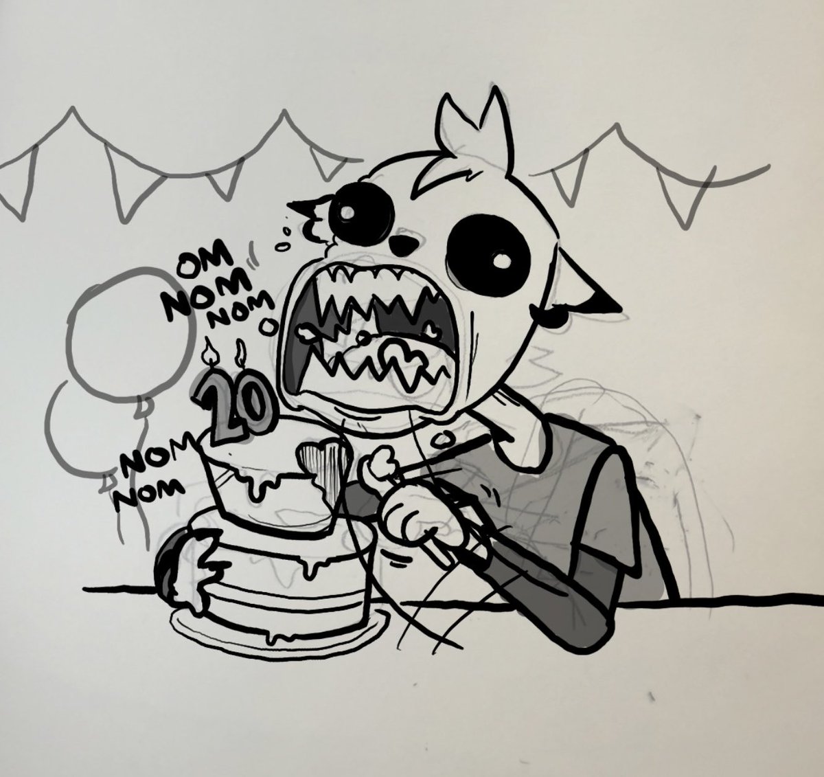 UltimoCirculo's tweet image. Dibujito de cumpleaños para el GOAT en la luna @bunny_inthemoon