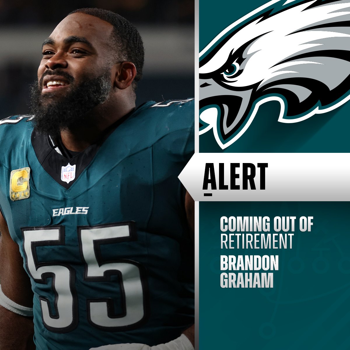 DE Brandon Graham expected to come out of retirement and sign with Eagles tomorrow. (via @rapsheet, @tompelissero, @mikegarafolo) 