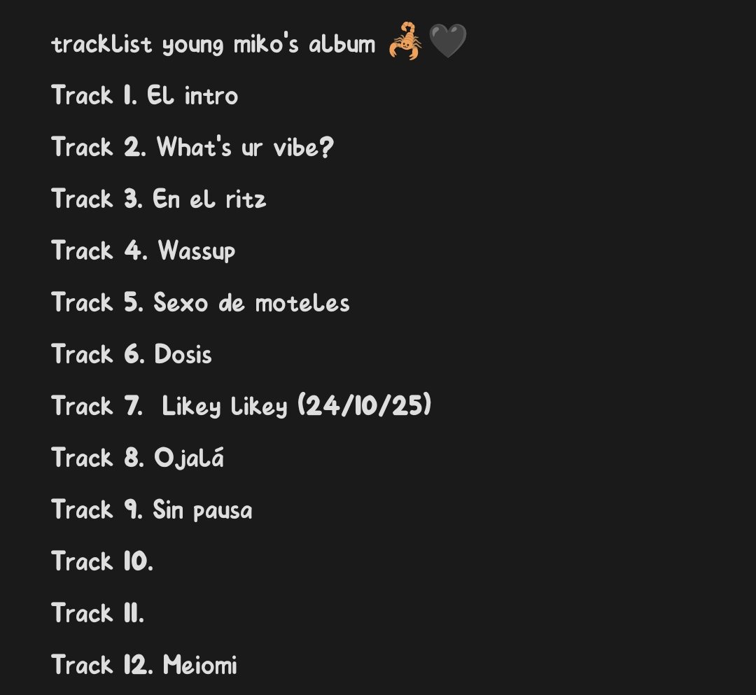 Actualización del tracklist 🦂🖤
Likey Likey es el track #7 a salir del próximo álbum, la canción se estrena este viernes 24!!