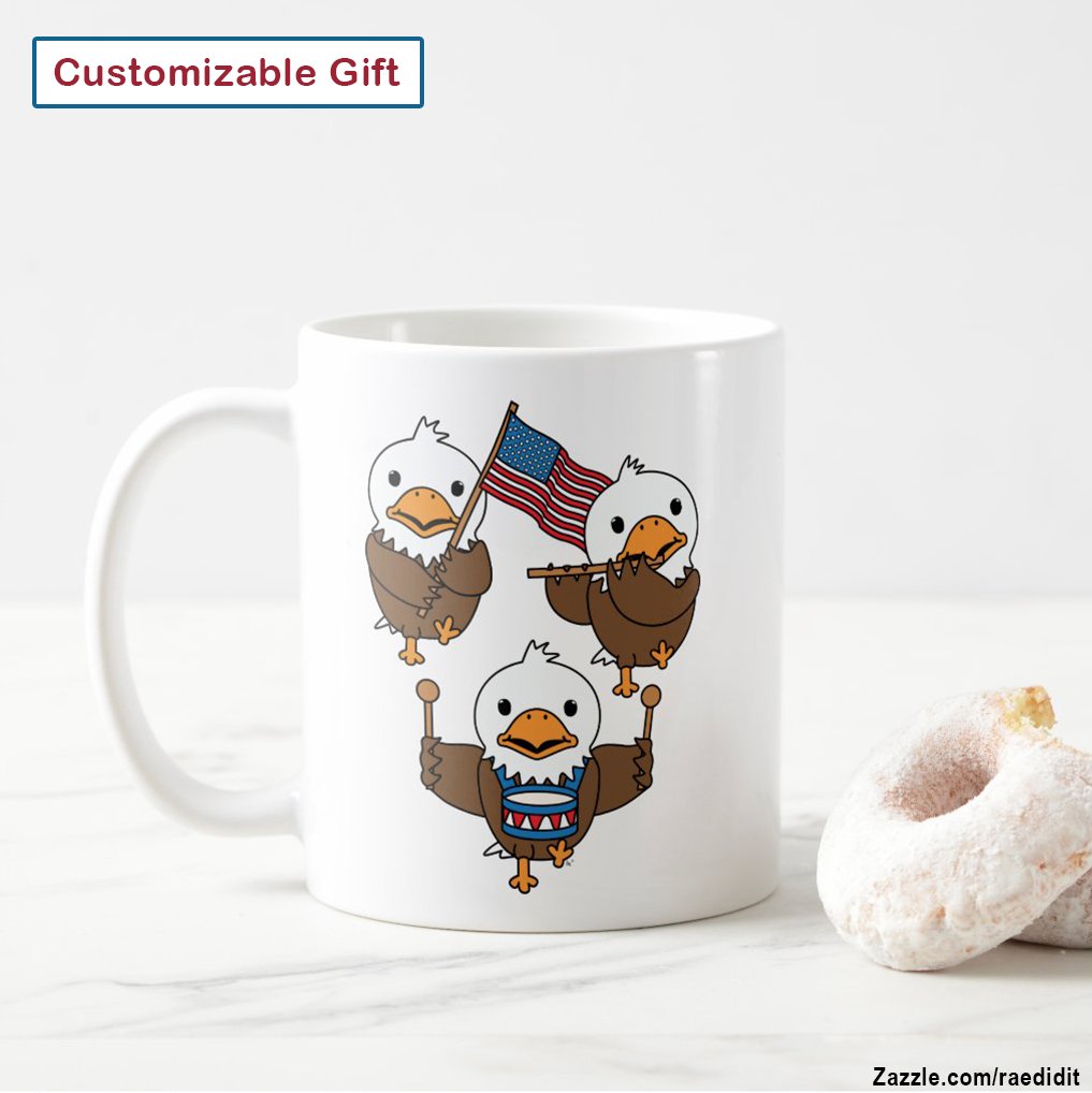 Rae_didit's tweet image. That’s the spirit! zazzle.com/marching_eagle… #CoffeeCups #Eagles #USA #SpiritOfSeventySix #Parade #March #Drummer #PersonalizedGifts #Zazzle