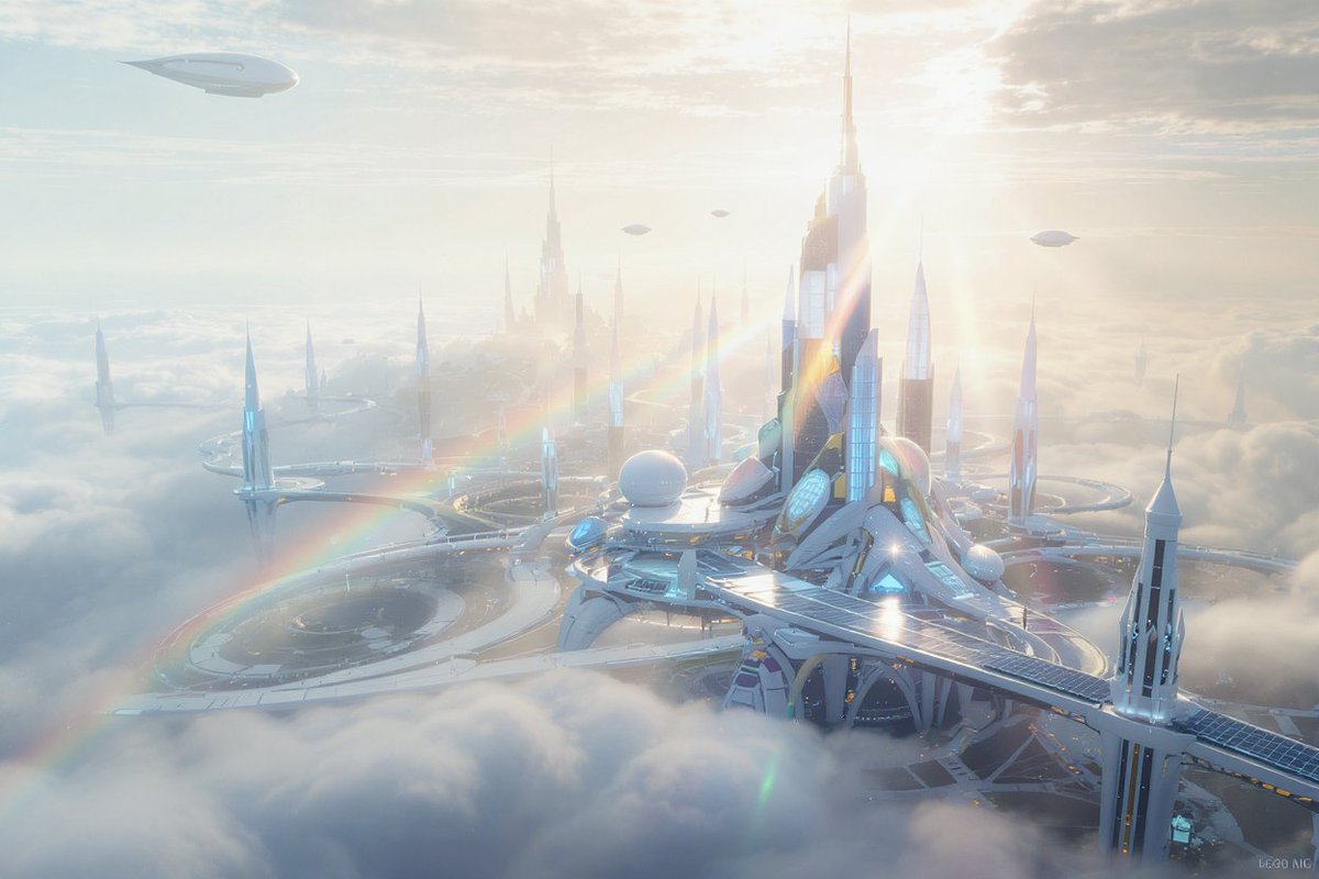 PromptSin's tweet image. Welcome to the future! Would you commute on a sky-high city? 🚀✨ Drop your dream destination! #FuturisticVibes #CityGoals